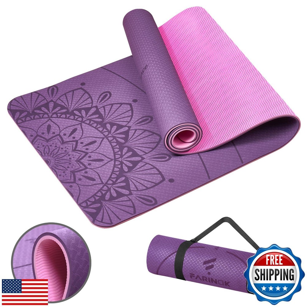 Extra thick 8MM high density non slip yoga mat for home workouts