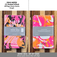 Field Notes XOXO 2016 - VERY RARE - 3 Memo Books - Graph (New - Sealed)