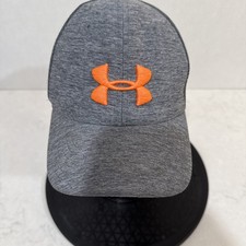 Under Armour Gray Orange Breathable Baseball Cap YOUTH Sports Solid Hat