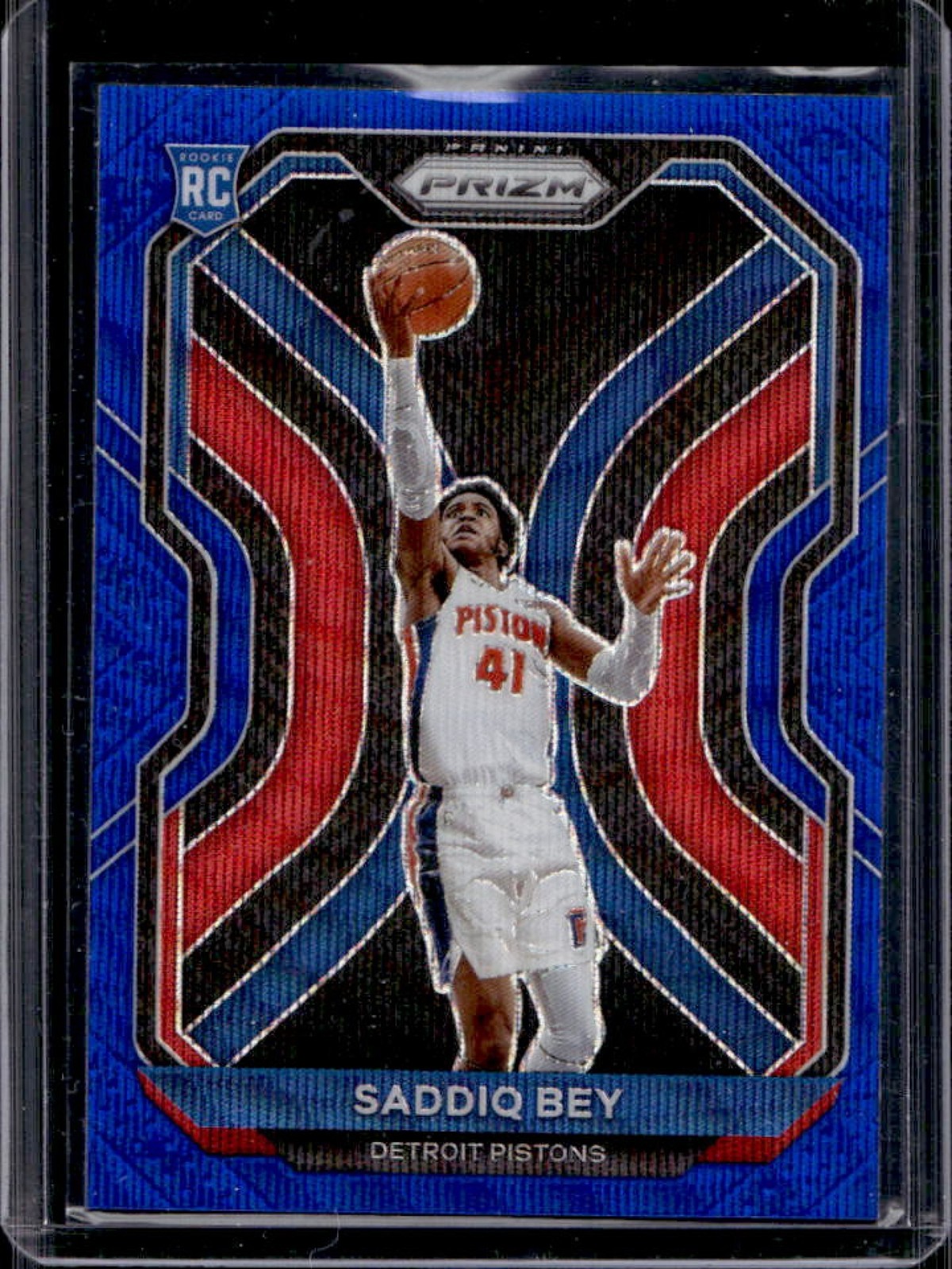 2020-21 Panini Prizm Saddiq Bey RC Blue Wave Prizm Rookie #284 Pistons