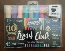 BRAND NEW 10 Liquid Chalk Erasable Markers 3-5mm Classics 45 labels,MMFB Arts Cr