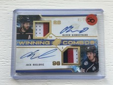 2021-22 SPx Winning Combos Dual Patch Auto /25 Jack Roslovic, Oliver Bjorkstrand
