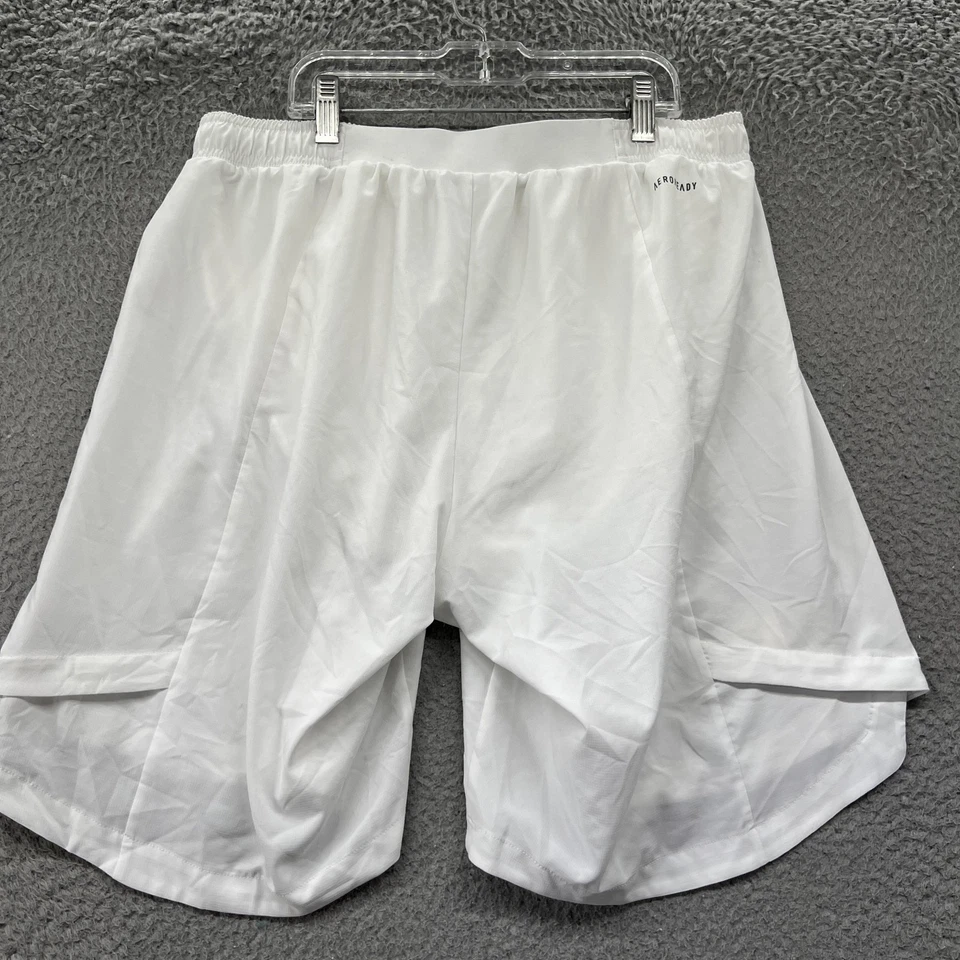 New England Revolution Shorts Mens Large White MLS Soccer Adidas Performance - Image 2 of 4