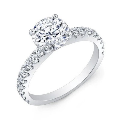 2,70 ct Rundschliff echter Moissanit-Verlobungsring 14 K massives Weißgold...