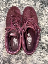 VANS Sk8-Hi Burgundy Canvas High-Top Sneakers Men's US Size 9 Lace Up Padded