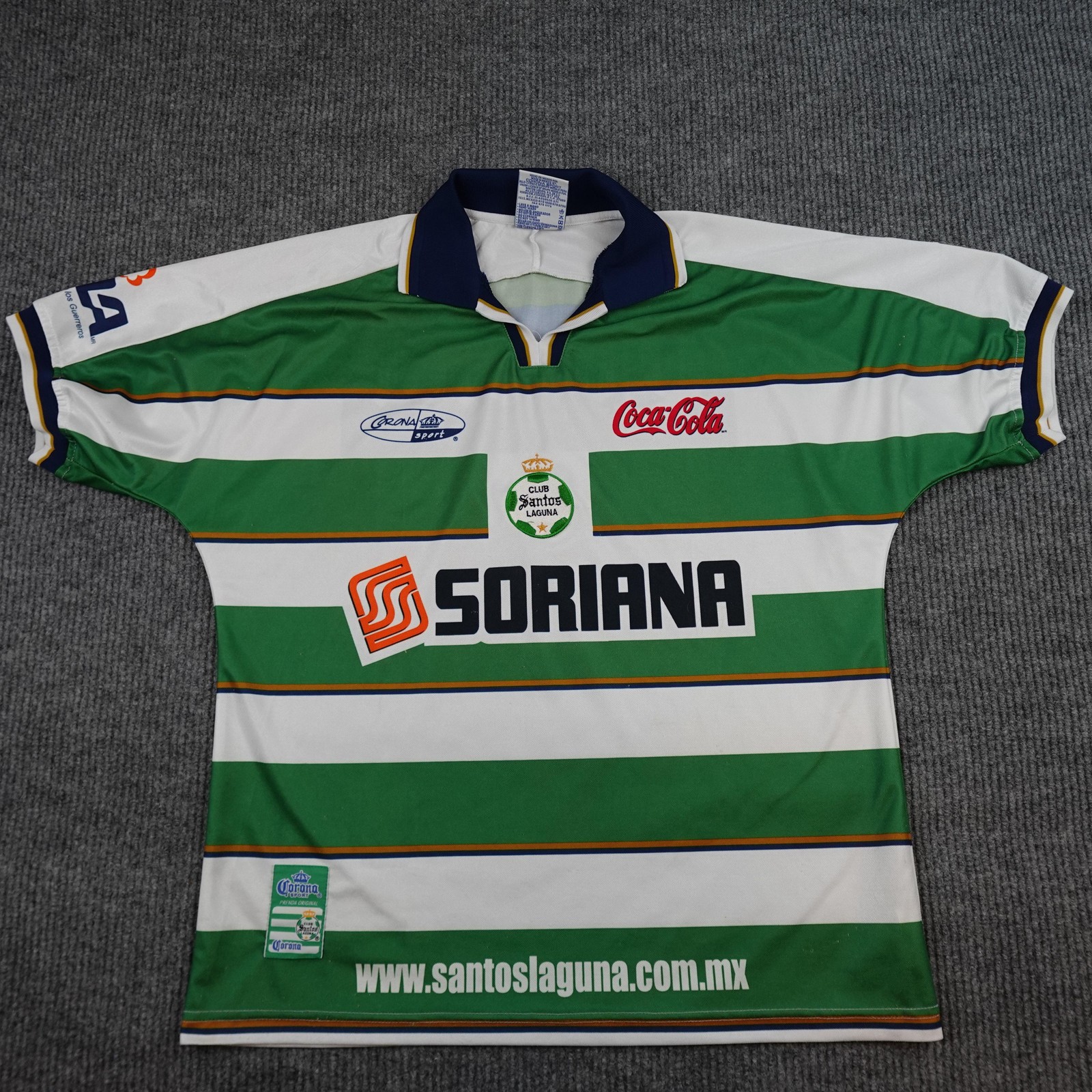 Santos Laguna Jersey Mens XL Green White Liga MX Soccer Corona Sport 2000/2001