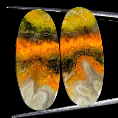 27,40 Cts Natürlicher Bumble Bee Jaspis Ovaler Cabochon Lose Edelstein 12x28x4mm