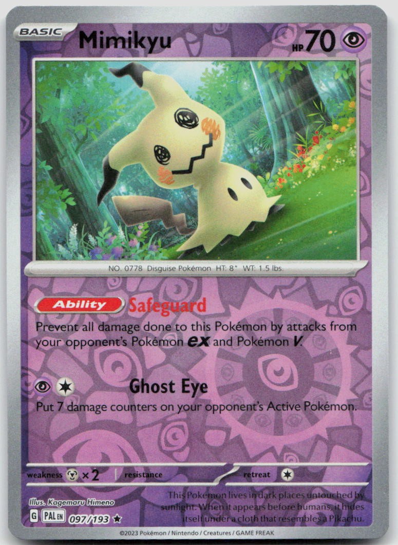 Mimikyu 097/193 Reverse Holofoil Paldea Evolved Pokemon NM