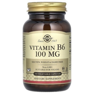 Vitamin B6, 100 mg, 250 Vegetable Capsules