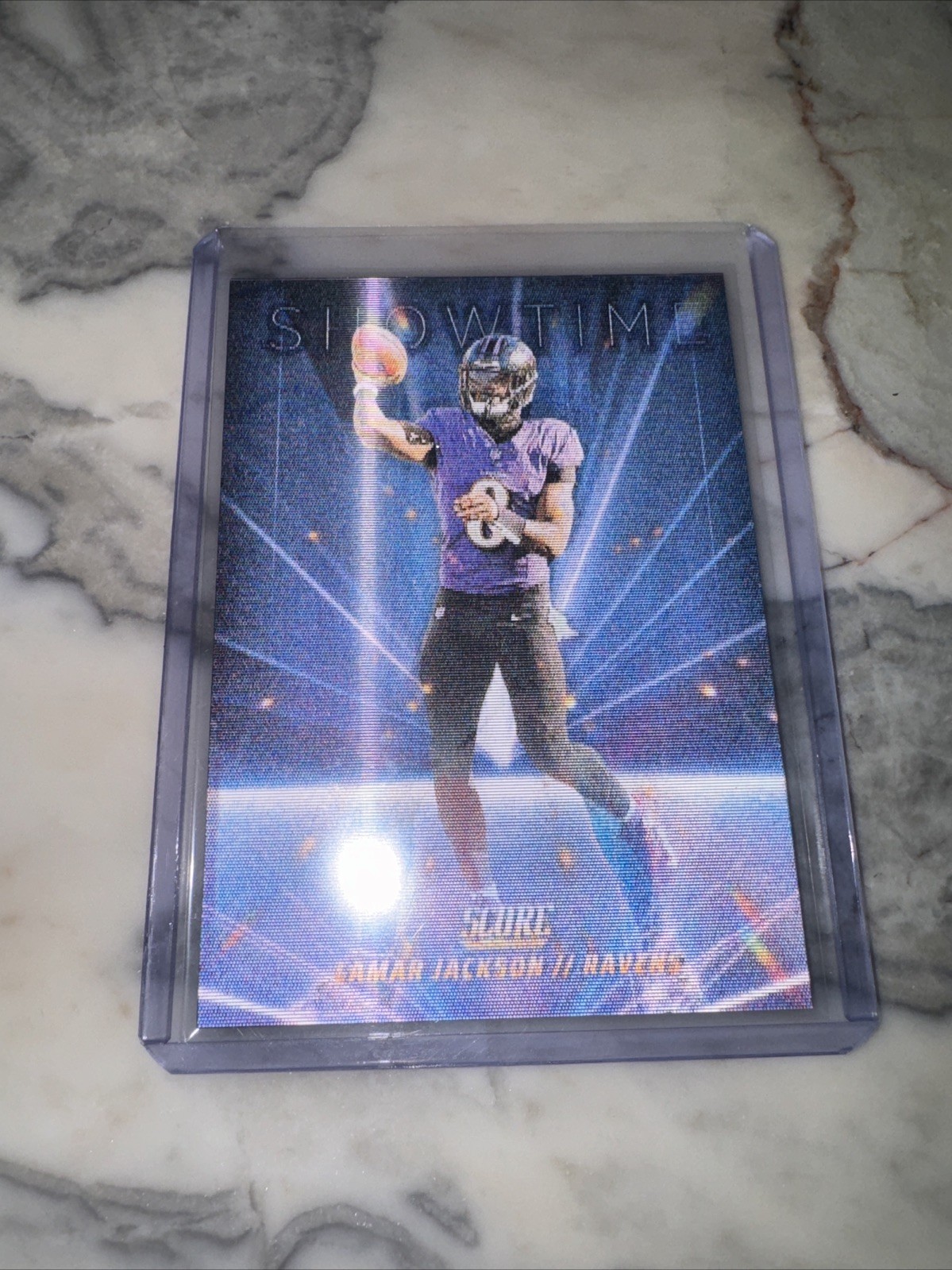 2025 Panini Score Lamar Jackson Showtime 3D Lenticular Insert
