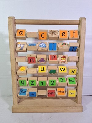 Frühförderzentrum Holz Abakus Kinderspielzeug Alphabet - Buchstaben - Farben