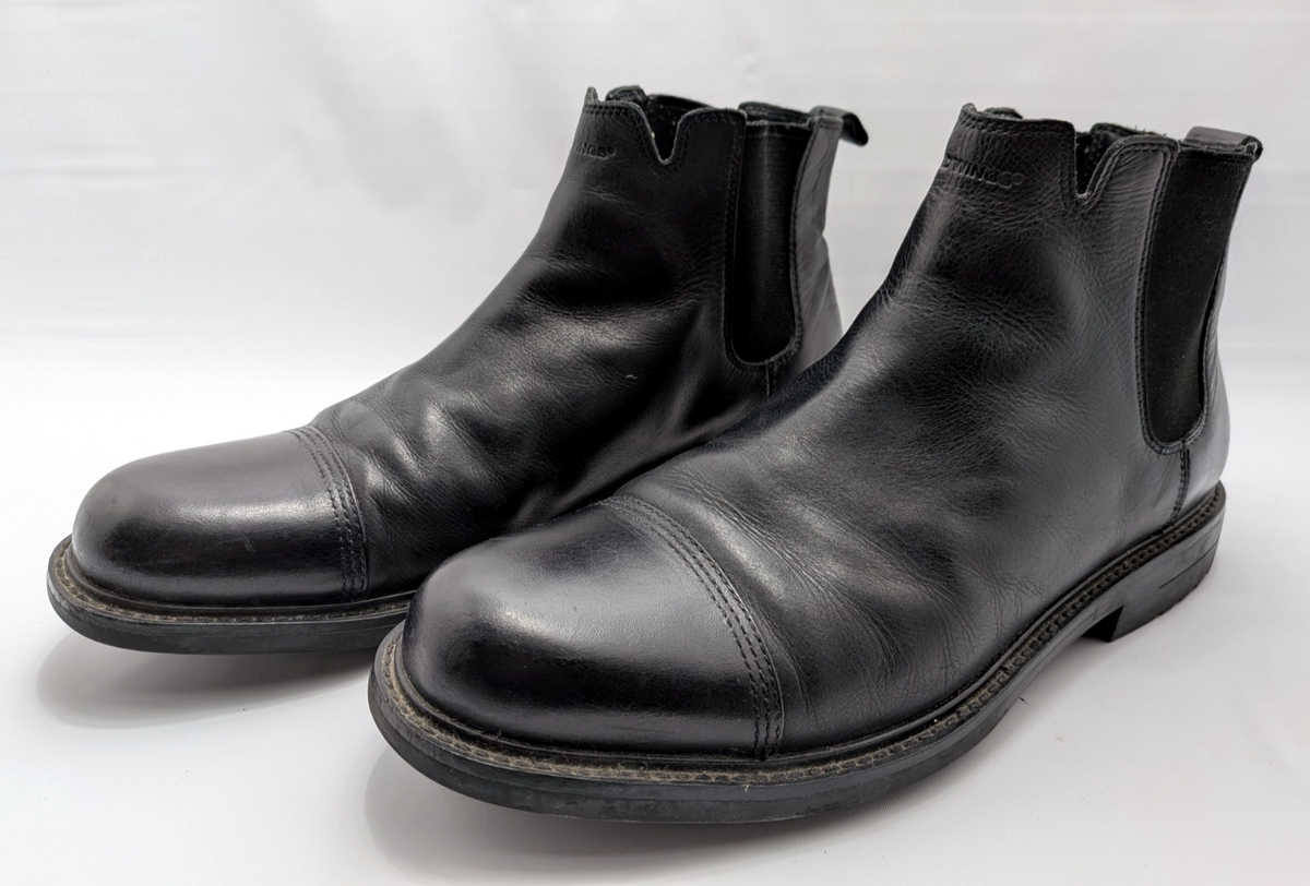 Red Wings Chelsea Mid Classic Black Leather Boots Pull On  display picture 3