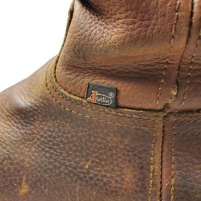 JUSTIN Boots SCREWDRIVER Mens Size 10.5 Brown Leather Mid 
