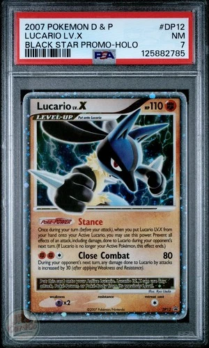 Lucario LV.X Holo DP12 - Black Star Promo - PSA 7