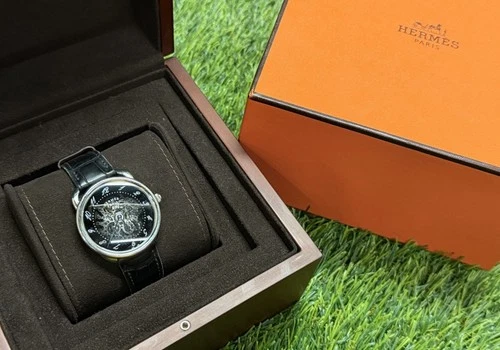 Authentic Hermes Arceau AR2.710 Stainless Steel Mechanical Automatic Watch #...