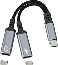 USB C Splitter 2 in 1 Type C to Headphone Charger Adapter for iPhone 17 16 15 C