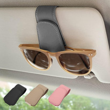 Magnetic Leather Sunglass Holder, Eyeglass Hanger Clip for Car Sun Visor, Suitab