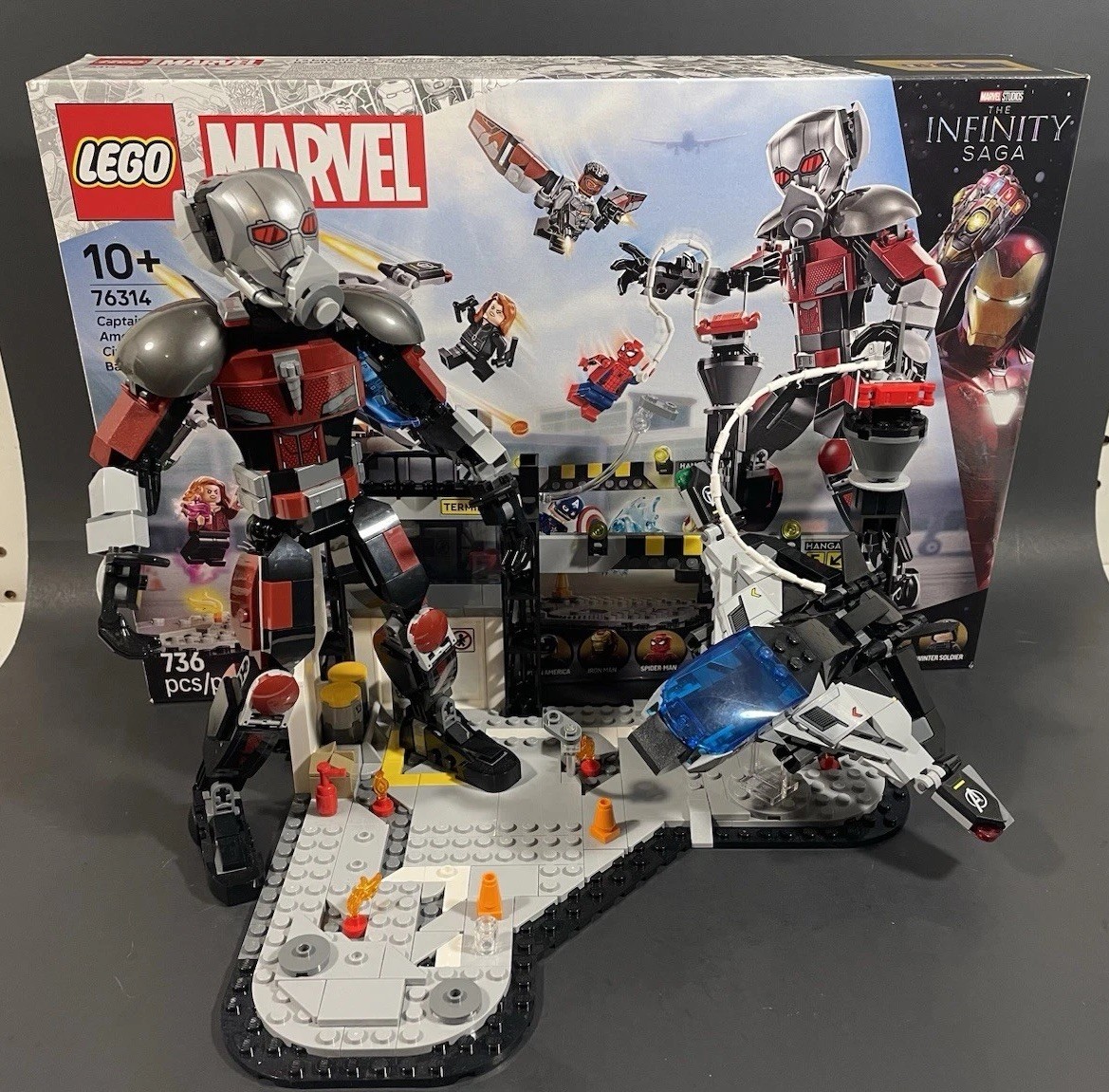 2025 LEGO MARVEL 76314 CIVIL WAR AIRPORT BATTLE SET WITH BOX NO  MINIFIGURES