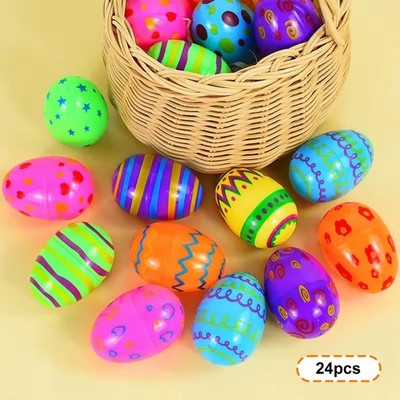 24 Stück befüllbare Ostereier Ornamente leer vielseitig für Osterdeko Party