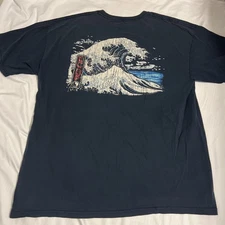 T&C Surf Hawaii Tshirt XL Blue Japanese Wave Hawaiian Retro Look