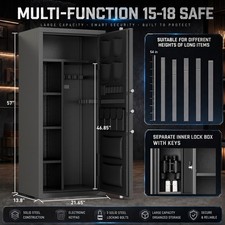 Kavey 15-20 Large Unassembled Digital Gun Safe, Rifle Gun Safe, Shotgun Safe