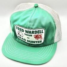 Fred Wardell Your Head Hunter Patch Trucker Hat Cap Snapback Green Made in USA