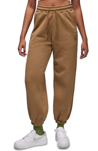Pantaloni felpati Air Jordan Flight larghi in pile donna taglia large marrone