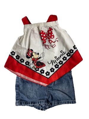 Minnie Mouse 8m Girls Bandana Top/Jeans 2012 Disney Baby Summer 2 Piece Set