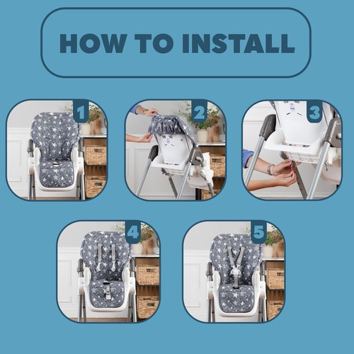 High Chair Pad - Machine Washable High Chair Cover, Easy Use Highchair Cushio... - Picture 3 of 8