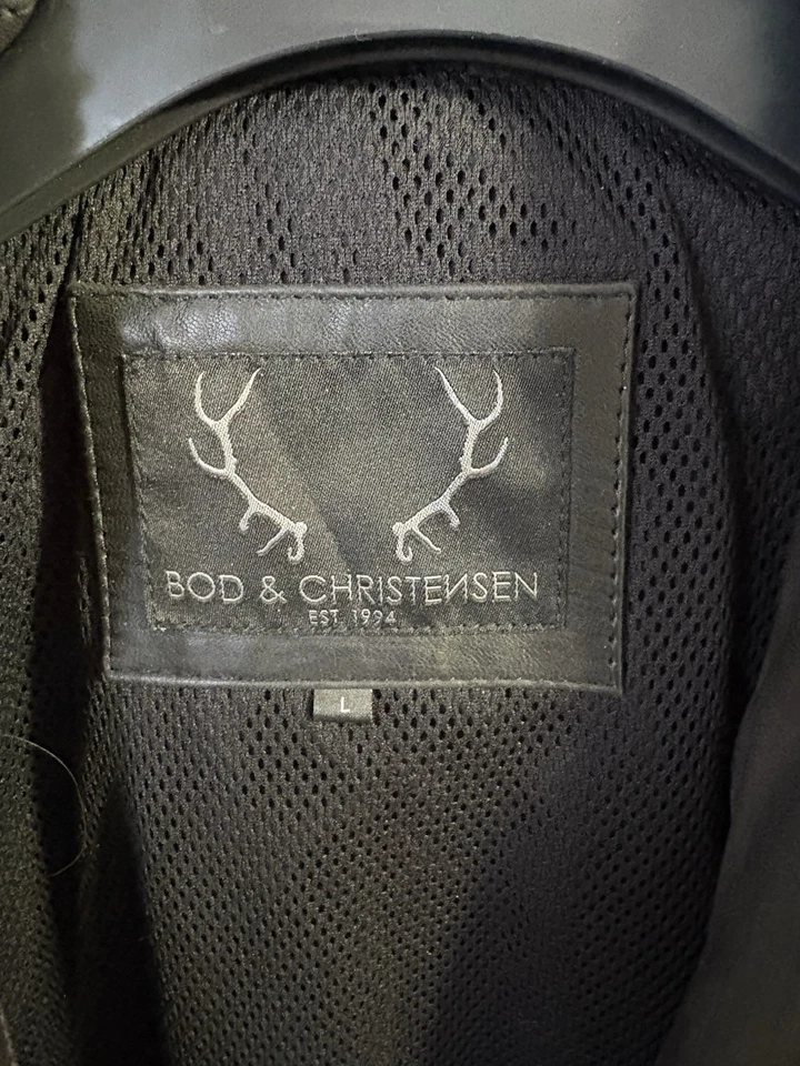 Chaqueta Bid & Christensen Hombre DK Marrón Negro Cordero Lana Cuello Forro Acolchado Foto 2 de 4