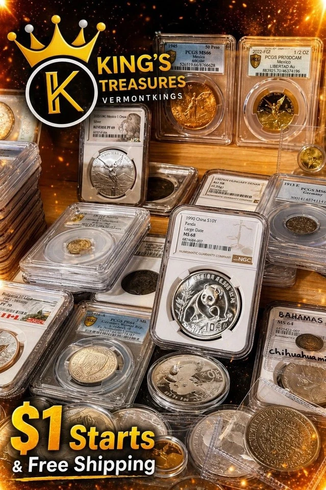 $1 Starts! WORLD , US & Bullion!! Morgan’s, Pandas!