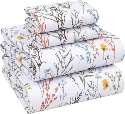 100% Cotton Percale Sheets Queen Size Aroma Crisp Cooling Hot Sleepers Deep