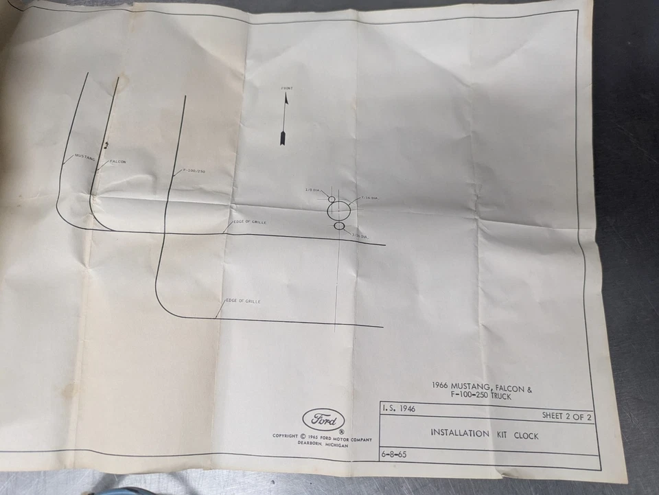 1966 Ford Mustang Comet falcon  F100 Nos Factory DASH CLOCK NOS FOMOCO - Image 4 of 4