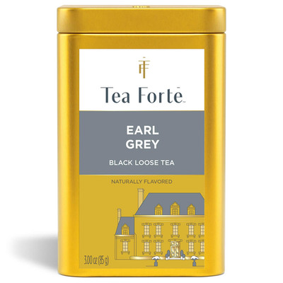 Tea Forte Earl Grey Premium Loose Leaf Caffeinated Black Tea Blend Canister, Mak