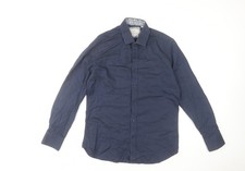 Gianni Feraud Men's Blue Slim Fit Formal Dress Shirt Size 16