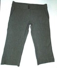 Women's Exact Change Gray Striped 2 Pockets Hip Hugger Capri Cropped Pants Sz 5 — photo 1