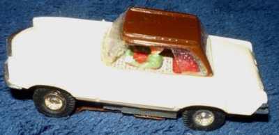 Vintage 60's Faller HO 230SL Mercedes Benz Slot Car - Tan/Brown