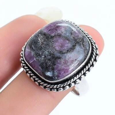 Eudialyt Edelstein Handgemacht Ethnisch Silber Schmuck Ringgröße 8 RRJ16994 - Bild 1 von 4