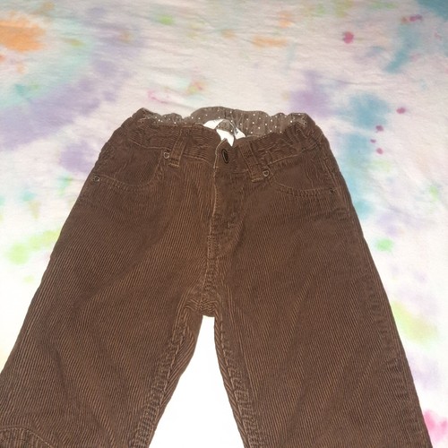 H&M Corduroy Pants Brown Hearts Girls 5/6 - Picture 2 of 10
