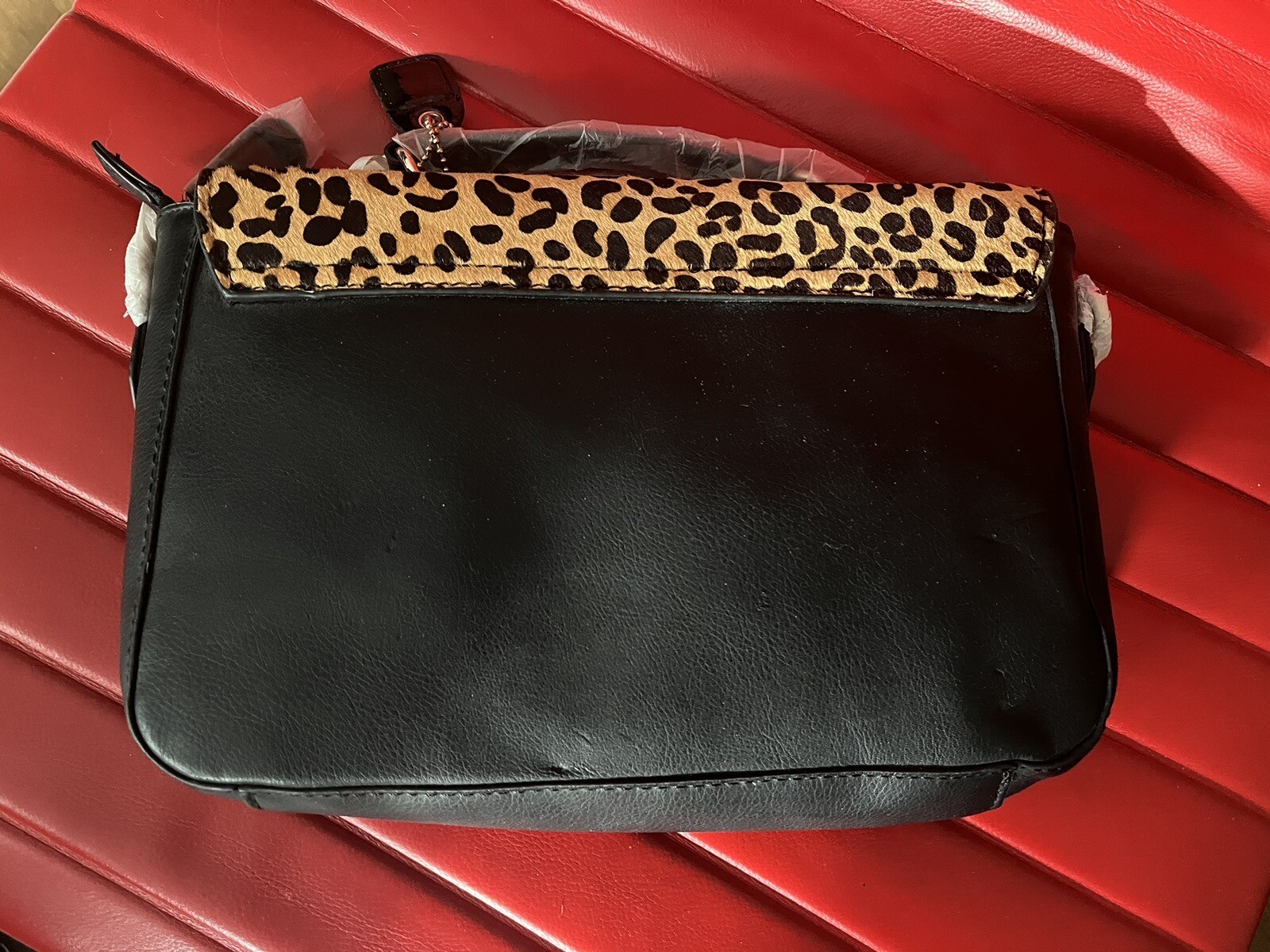 Clarks Leopard Black Pony Hair Bag Side Shoulder Tote New Occasion Look