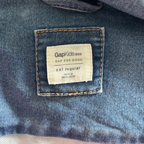 GAP Kids Girls Denim Jean Jacket Light Blue Wash Soft Snaps Size XXL 13 - 14 Yea - Picture 4 of 5