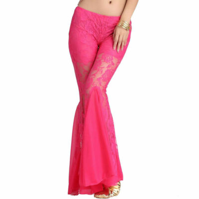 Damen Bauchtanzhosen Mit Spitze Fishtail Ausgestellte Hosen Ballroom Unterteile