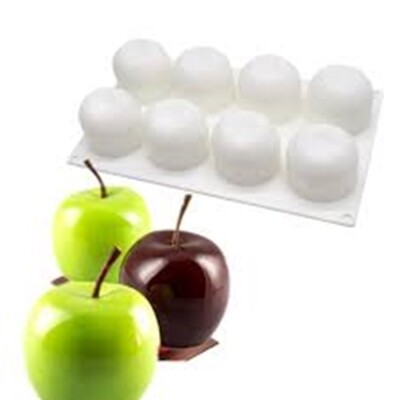 Apfel Birne Orange 3D Silikon Form 8 Zellen Eis Mousse Kerzen Dessert Seife