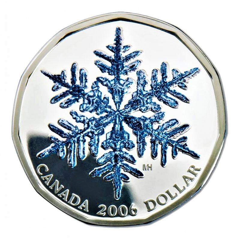 🇨🇦 Rare Canada $1 Dollar Sterling Silver Snowflake Coin Loonie