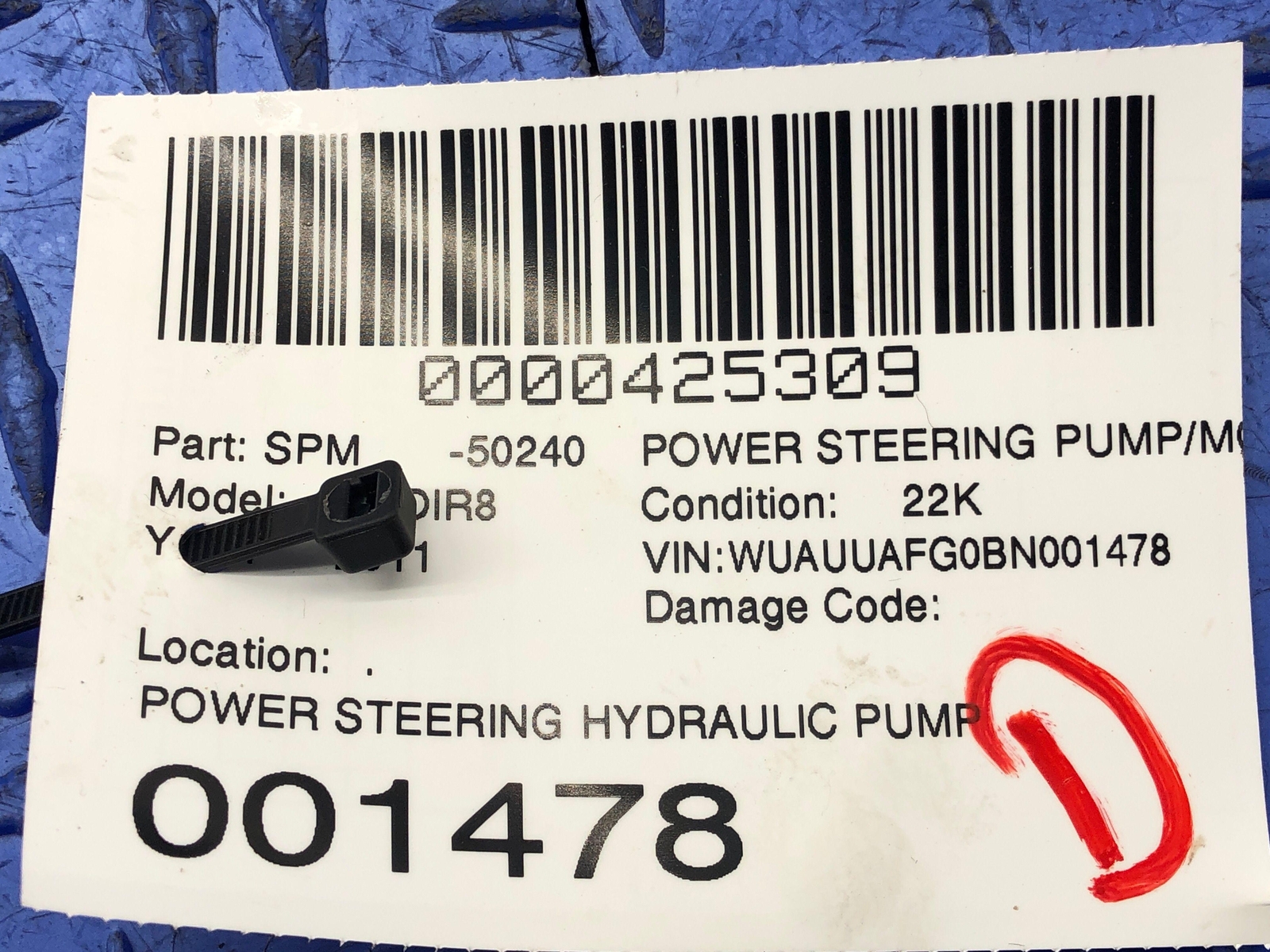 2008-2015 AUDI R8 POWER STEERING HYDRAULIC PUMP 420145157 OEM 2011 2012 2013