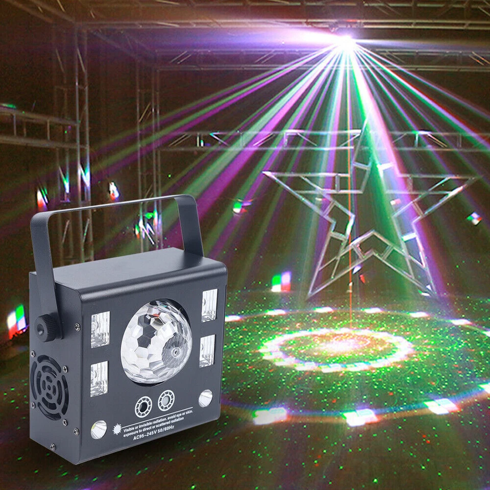 New 4 in 1 Mixed LED Light Party DJ Disco Lights Effect Pattern Strobe Light - Image 2 of 4