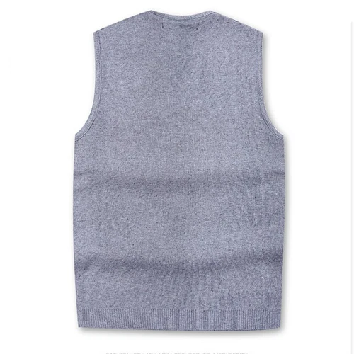 Gilet uomo lavorato a maglia cardigan canotta gilet scollo a V maglione gilet business - Foto 7 di 13