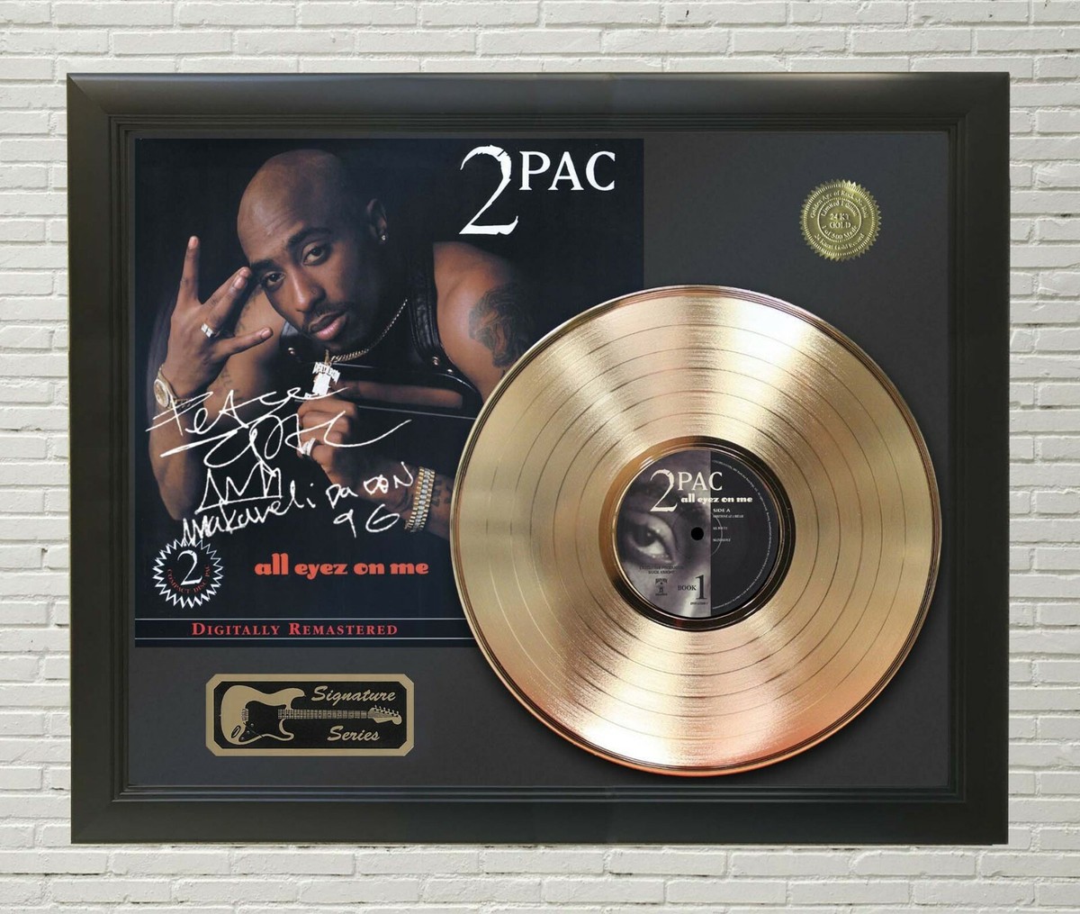 2Pac Framed Black wood Reproduction Signature Gold LP Display | eBay