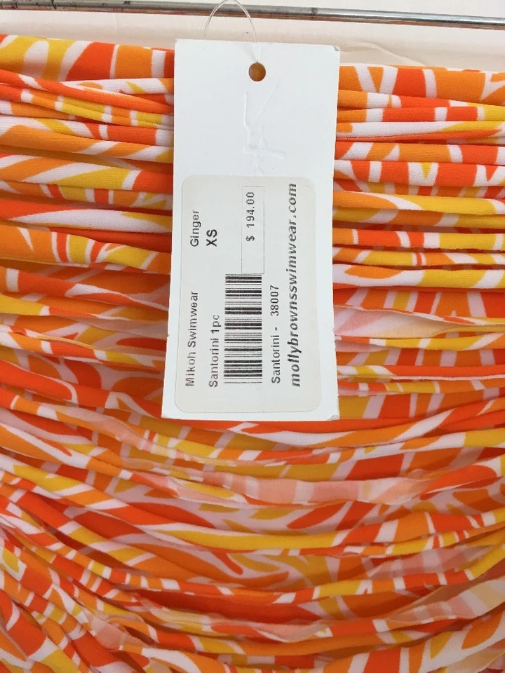 Traje de baño Mikoh estampado naranja cuerda espalda nuevo con etiquetas $194 XS Foto 3 de 4