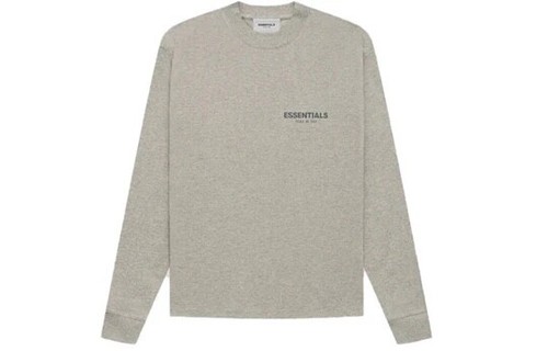 Fear Of God Essentials Long-Sleeve Tee Dark Heather Oatmeal Men's Size Medium